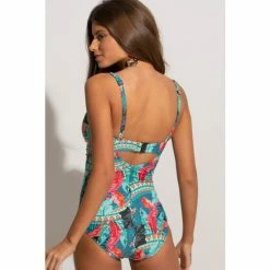 Pour Moi Blue Turquoise Soleil Twist Front Lightly Padded Non Wired Control Swimsuit -Pour Moi Shop unnamed file 3313
