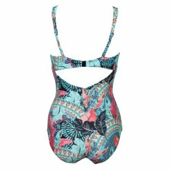 Pour Moi Blue Turquoise Soleil Twist Front Lightly Padded Non Wired Control Swimsuit -Pour Moi Shop unnamed file 3315