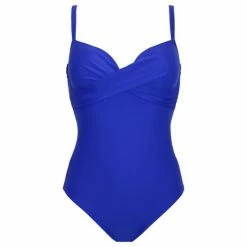 Pour Moi Blue Lightly Padded Underwired Twist Front Control Swimsuit -Pour Moi Shop unnamed file 3320