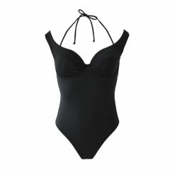 Pour Moi Black Underwired Off The Shoulder Double Strap Control Swimsuit -Pour Moi Shop unnamed file 3368
