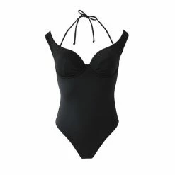 Pour Moi Black Underwired Off The Shoulder Double Strap Control Swimsuit -Pour Moi Shop unnamed file 3370