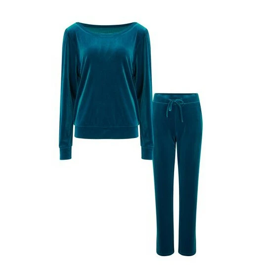 Pour Moi Blue Velour Pyjama Set 5 Pour Moi Blue Velour Pyjama Set - Image 5