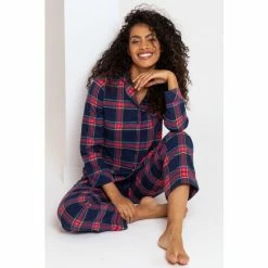 Pour Moi Blue Cosy Check Pyjama Set