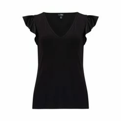 Pour Moi Black Jersey And Satin Mix Frill Pyjama -Pour Moi Shop unnamed file 3496