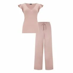 Pour Moi Black Jersey And Satin Mix Frill Pyjama -Pour Moi Shop unnamed file 3499