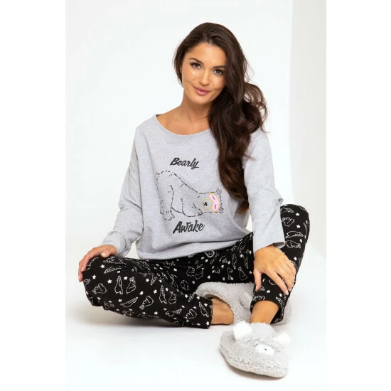 Pour Moi Grey Bearly Awake Cotton Pyjama Set 1 Pour Moi Grey Bearly Awake Cotton Pyjama Set