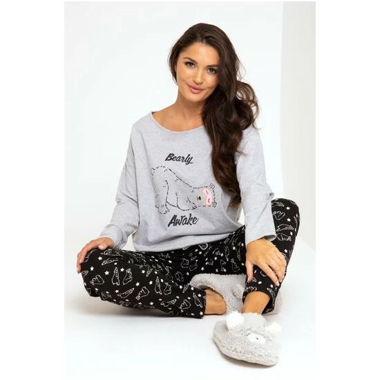 Pour Moi Grey Bearly Awake Cotton Pyjama Set 6 Pour Moi Grey Bearly Awake Cotton Pyjama Set - Image 6