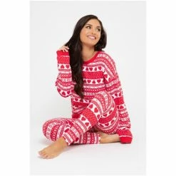 Pour Moi Red Fairisle Cotton Jersey Pyjama Set -Pour Moi Shop unnamed file 3517