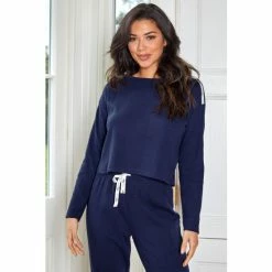 Pour Moi Blue Rib Jersey Lounge Co-Ord Set -Pour Moi Shop unnamed file 3520