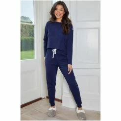 Pour Moi Blue Rib Jersey Lounge Co-Ord Set -Pour Moi Shop unnamed file 3523