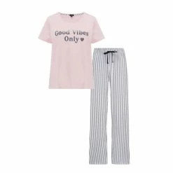 Pour Moi Pink Good Vibes Cotton Jersey Pyjama Set -Pour Moi Shop unnamed file 3533