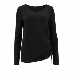 Pour Moi Black Sofa Love Ruche Side Long Sleeve Jersey Top -Pour Moi Shop unnamed file 3540