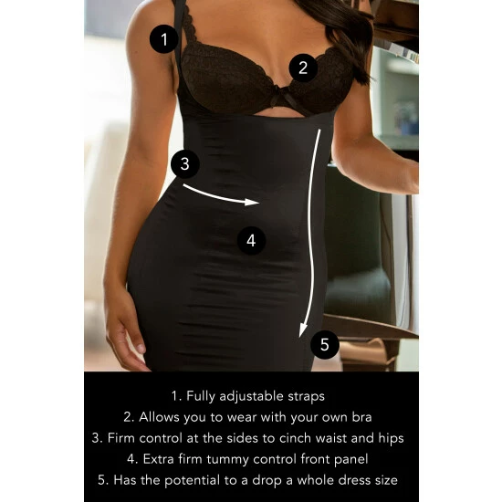 Pour Moi Lingerie Black Hourglass Firm Control Wear Your Own Bra Slip 3 Pour Moi Lingerie Black Hourglass Firm Control Wear Your Own Bra Slip - Image 3
