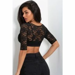 Alternative view of Pour Moi Black Make A Scene Lace Arm Sleeve Body