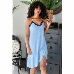 Alternative view of Pour Moi Blue Sofa Loves Secret Support Midi Chemise