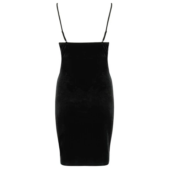 Pour Moi Black Velour Lace Trim Chemise 5 Pour Moi Black Velour Lace Trim Chemise - Image 5