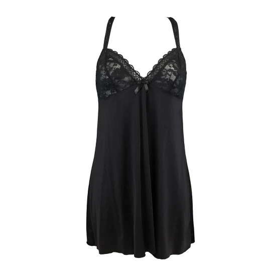 Pour Moi Black Rebel Lace Chemise 2 Pour Moi Black Rebel Lace Chemise - Image 2