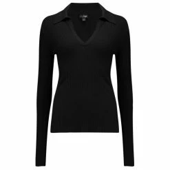 Pour Moi Black Eva Rib Knit V Neck Collar Top -Pour Moi Shop unnamed file 3920