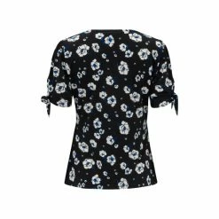 Pour Moi Black Bella Slinky Recycled Jersey Tie Sleeve Top -Pour Moi Shop unnamed file 3933