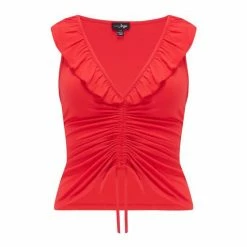 Pour Moi Black Tilly Sleeveless Jersey Ruche Front Crop Top -Pour Moi Shop unnamed file 3943