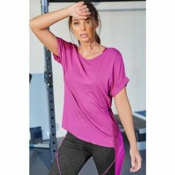 Pour Moi Black Energy Cross Back Short Sleeve Yoga Top