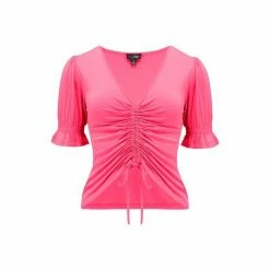 Pour Moi Black Tilly Jersey Ruche Front Crop Top -Pour Moi Shop unnamed file 3955