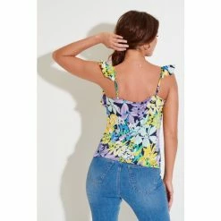 Alternative view of Pour Moi Blue Margot Satin Woven Frill Strap Cami