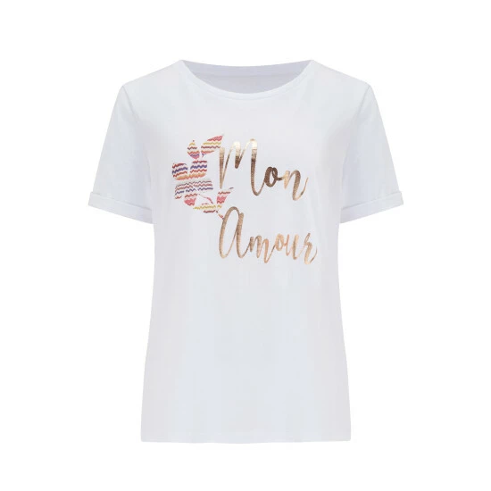 Pour Moi White Cotton Jersey Mon Amour T-Shirt 3 Pour Moi White Cotton Jersey Mon Amour T-Shirt - Image 3