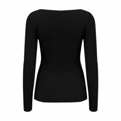 Pour Moi Black Sasha Ecovero Rib Knit Square Neck Top -Pour Moi Shop unnamed file 3976