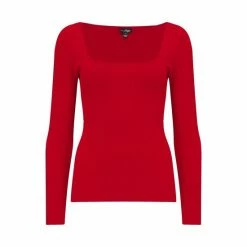 Pour Moi Black Sasha Ecovero Rib Knit Square Neck Top -Pour Moi Shop unnamed file 3978