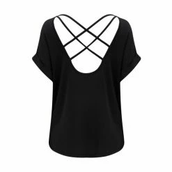 Pour Moi Black Energy Cross Back Short Sleeve Yoga Top -Pour Moi Shop unnamed file 3993