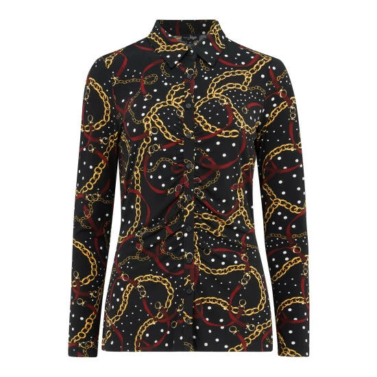 Pour Moi Black Brooke Recycled Jersey Ruched Front Shirt 3 Pour Moi Black Brooke Recycled Jersey Ruched Front Shirt - Image 3