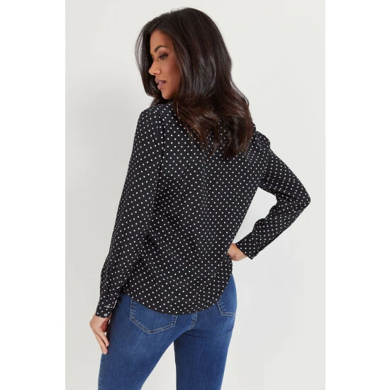 Pour Moi Black Kelly Woven Viscose Fitted Shirt 3 Pour Moi Black Kelly Woven Viscose Fitted Shirt - Image 3