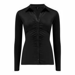 Pour Moi Black Shine Jersey Ruched Front Shirt -Pour Moi Shop unnamed file 4049