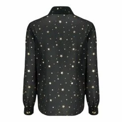 Pour Moi Black Gold Star Natalya Gold Jacquard Star Chiffon Shirt -Pour Moi Shop unnamed file 4063