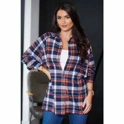 Pour Moi Blue Remi Woven Check Boyfriend Shirt -Pour Moi Shop unnamed file 4084