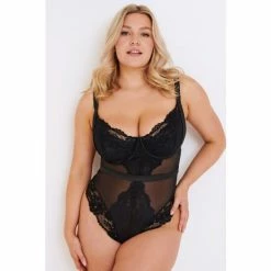 Alternative view of Pour Moi Black Satin Luxe And Lace Underwired Body