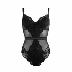 Pour Moi Black Satin Luxe And Lace Underwired Body -Pour Moi Shop unnamed file 4099