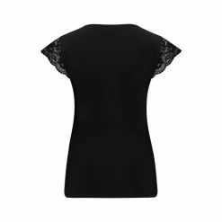 Pour Moi Black Julie Slinky Recycled Jersey Lace Trim Wrap Top -Pour Moi Shop unnamed file 4177