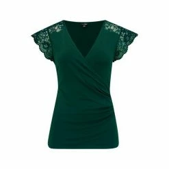 Pour Moi Black Julie Slinky Recycled Jersey Lace Trim Wrap Top -Pour Moi Shop unnamed file 4179