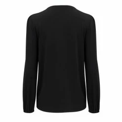 Pour Moi Black Bryony Slinky Recycled Jersey Puff Sleeve V Neck Top -Pour Moi Shop unnamed file 4184