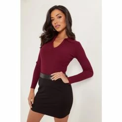 Pour Moi Pink Eva Ecovero Rib Knit V Neck Collar Top 8 Pour Moi Pink Eva Ecovero Rib Knit V Neck Collar Top -Pour Moi Shop unnamed file 4188