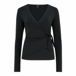 Pour Moi Black Bryony Slinky Recycled Jersey Wrap Top -Pour Moi Shop unnamed file 4200