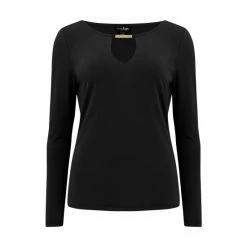 Pour Moi Black Bailey Slinky Recycled Jersey Keyhole Detail Top -Pour Moi Shop unnamed file 4210