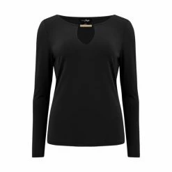 Pour Moi Black Bailey Slinky Recycled Jersey Keyhole Detail Top -Pour Moi Shop unnamed file 4212