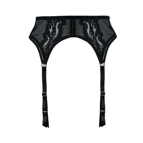 Pour Moi Black India Lace And Mesh Suspender 5 Pour Moi Black India Lace And Mesh Suspender - Image 5