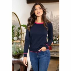 Pour Moi Blue Rosie Colour Block Knit Jumper