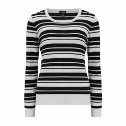 Pour Moi Black Ecovero Variagated Stripe Knit Jumper -Pour Moi Shop unnamed file 4302