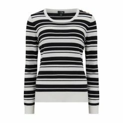 Pour Moi Black Ecovero Variagated Stripe Knit Jumper -Pour Moi Shop unnamed file 4304