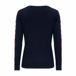 Pour Moi Blue Lace Sleeve Insert Ecovero Knit Jumper -Pour Moi Shop unnamed file 4309